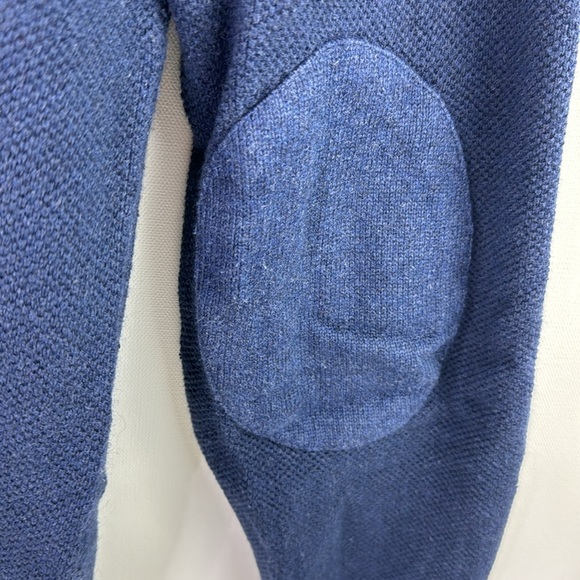 Tommy Bahama Men's Cashmere Blue Full Zipper Sweater with Elbow Patches - Picture 3 of 10